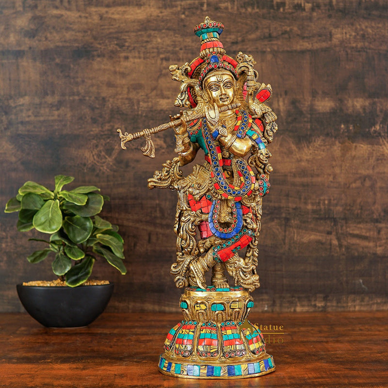 Brass Krishna Statue Showpiece 20 Inch