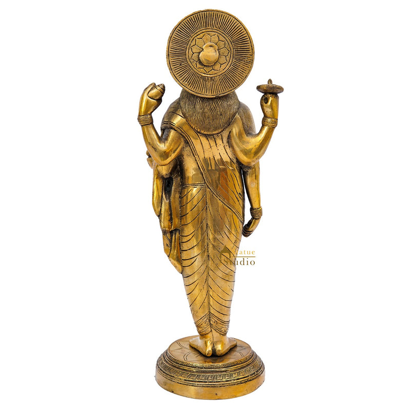 Brass Rare Physician Of Gods Lord Dhanvantari Idol Décor Statue Showpiece 1.5 Feet