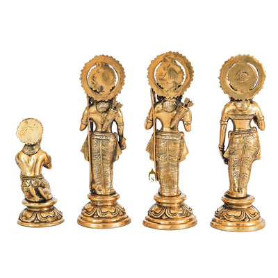 Brass Antique Ram Darbar Family Idol Home Religious Décor Statue 12"