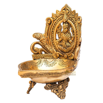 Brass Lakshmi Diya For Pooja Room Home Diwali Décor Gift Showpiece 7"