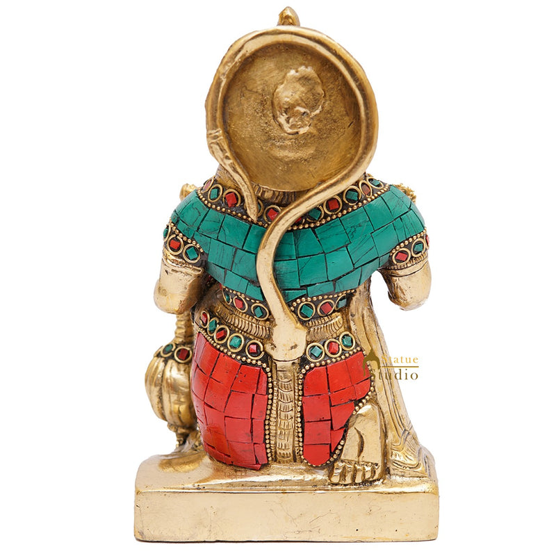 Brass Hanuman Idol Home Pooja Décor Lucky Gift Statue Showpiece 7"