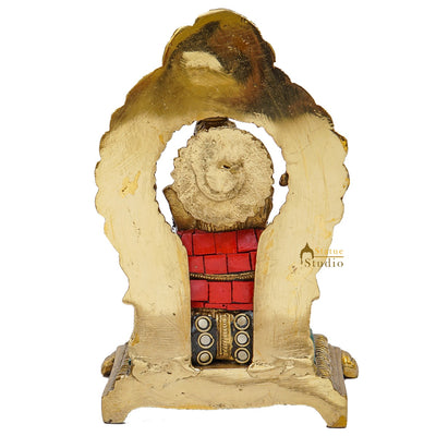 Brass Ganesha Idol Ganpati Statue For Home Diwali Pooja Room Décor Gift Showpiece 6"