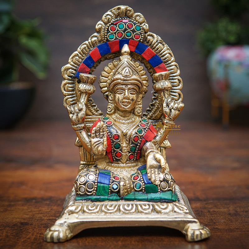 Brass Laxmi Statue Showpiece 6 Inch