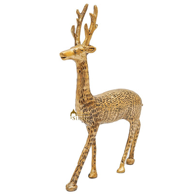 Brass Deer Home Decorative Office Garden Table Décor Showpiece Gift 9"