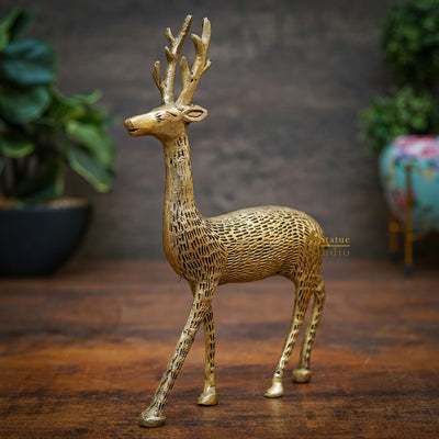 Brass Deer Home Decorative Office Garden Table Décor Showpiece Gift 9"