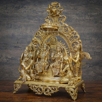 Brass Large Size Exclusive Rama Darbar Ram Family Statue Idol Home Décor 2 Feet