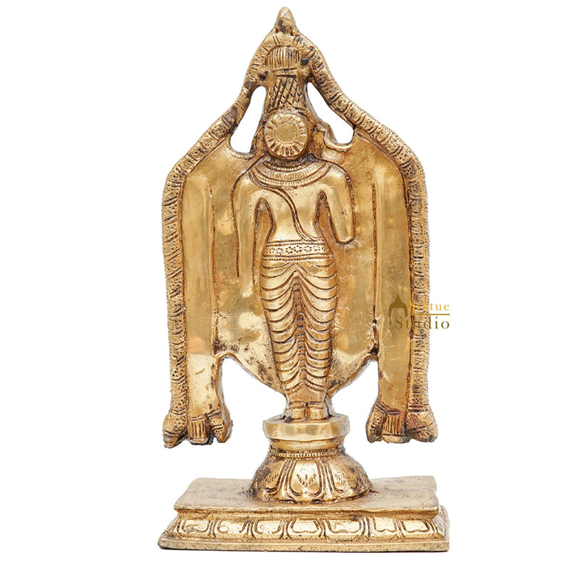 Brass Tirupathi Balaji Venkateshvara Idol Home Pooja Temple Décor Statue 10"