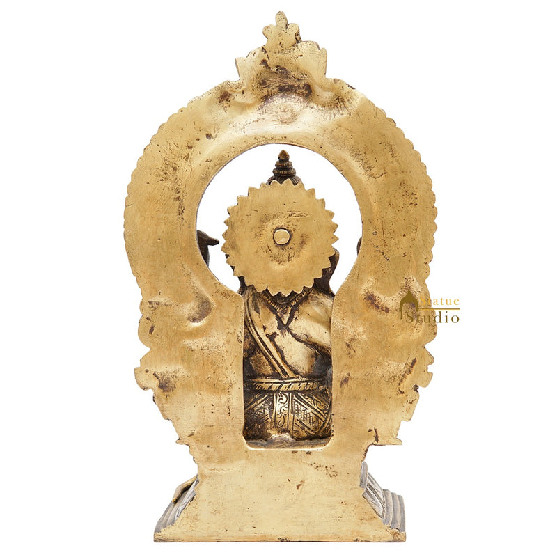 Brass Ganesha Statue Ganpati Idol Temple Home Décor For Diwali Puja Gift Showpiece 12"
