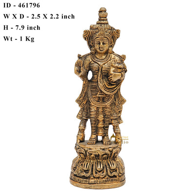 Brass Rare Standing Radha Idol Small Home Puja Room Décor Statue 7.5"