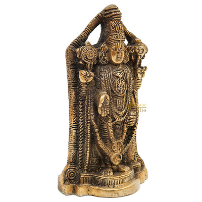 Brass Tirupathi Balaji Venkateshvara Idol Home Pooja Temple Décor Statue 7"