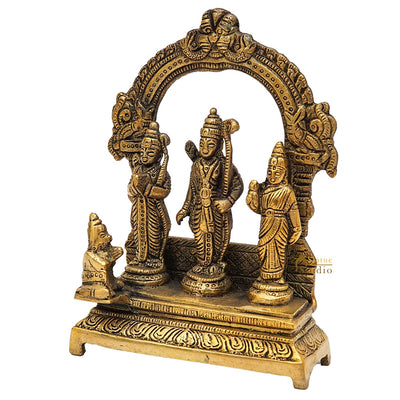 Brass Small Ram Darbar Family Idol Home Pooja Room Décor Showpiece Statue 6"