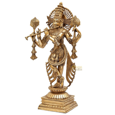 Brass Lord Krishna Idol Exclusive Fine Home Décor Showpiece 2.5 Feet
