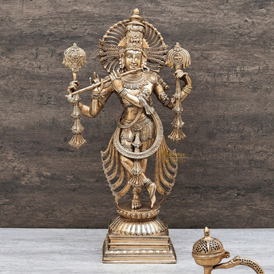 Brass Lord Krishna Idol Exclusive Fine Home Décor Showpiece 2.5 Feet