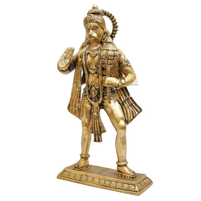 Brass Standing Hanuman Idol Home Religious Décor Showpiece