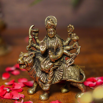 Brass Durga Maa Sherawali Idol 4.5 Inch 