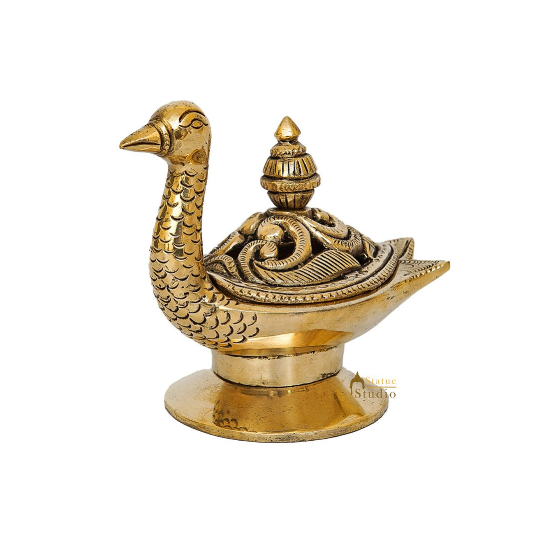 Brass Peacock Showpiece Home Office Table Décor 3.8"
