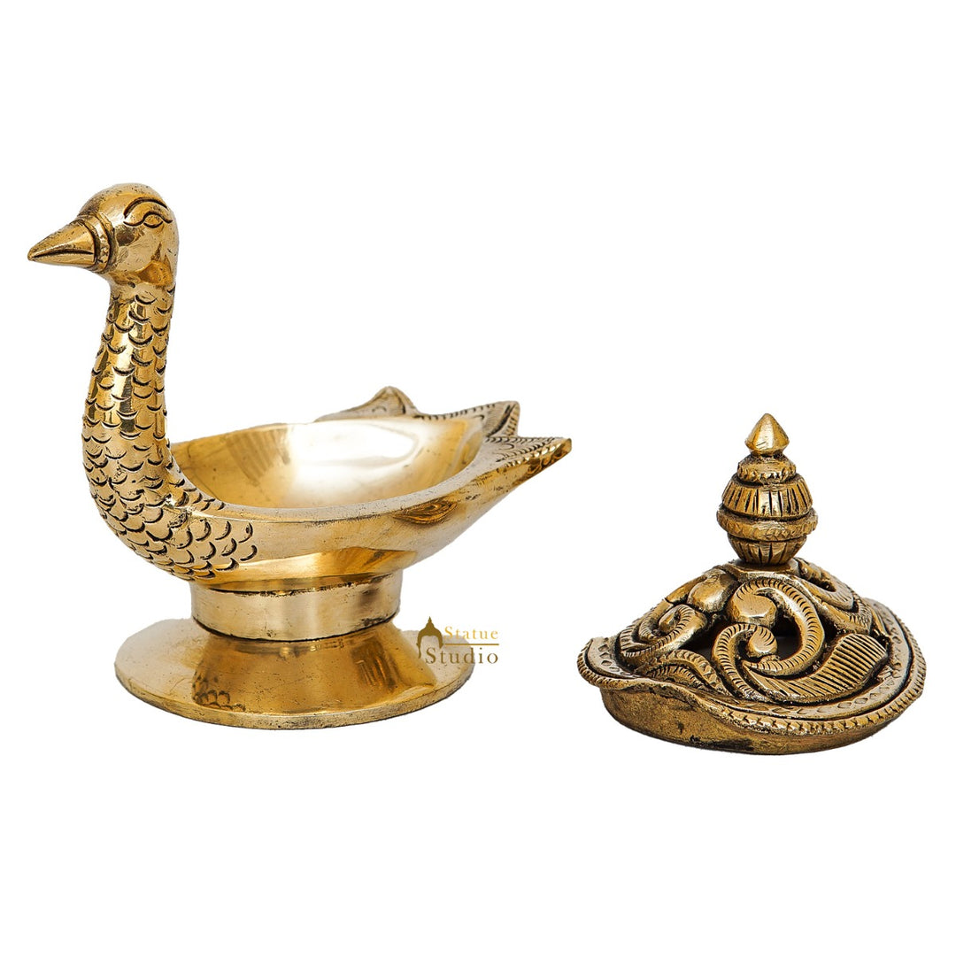 Brass Peacock Showpiece Home Office Table Décor 3.8"