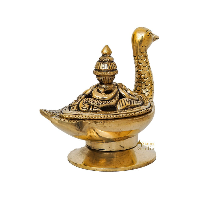 Brass Peacock Showpiece Home Office Table Décor 3.8"