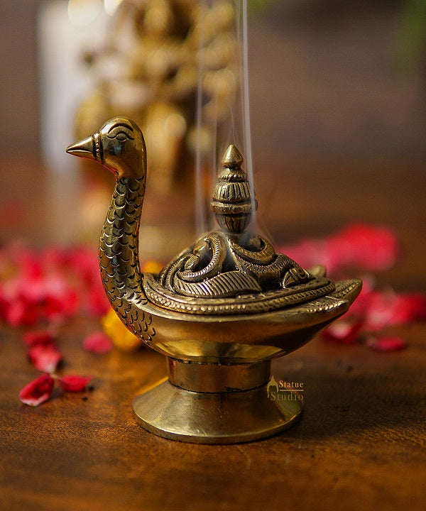 Brass Peacock Showpiece Home Office Table Décor 3.8"