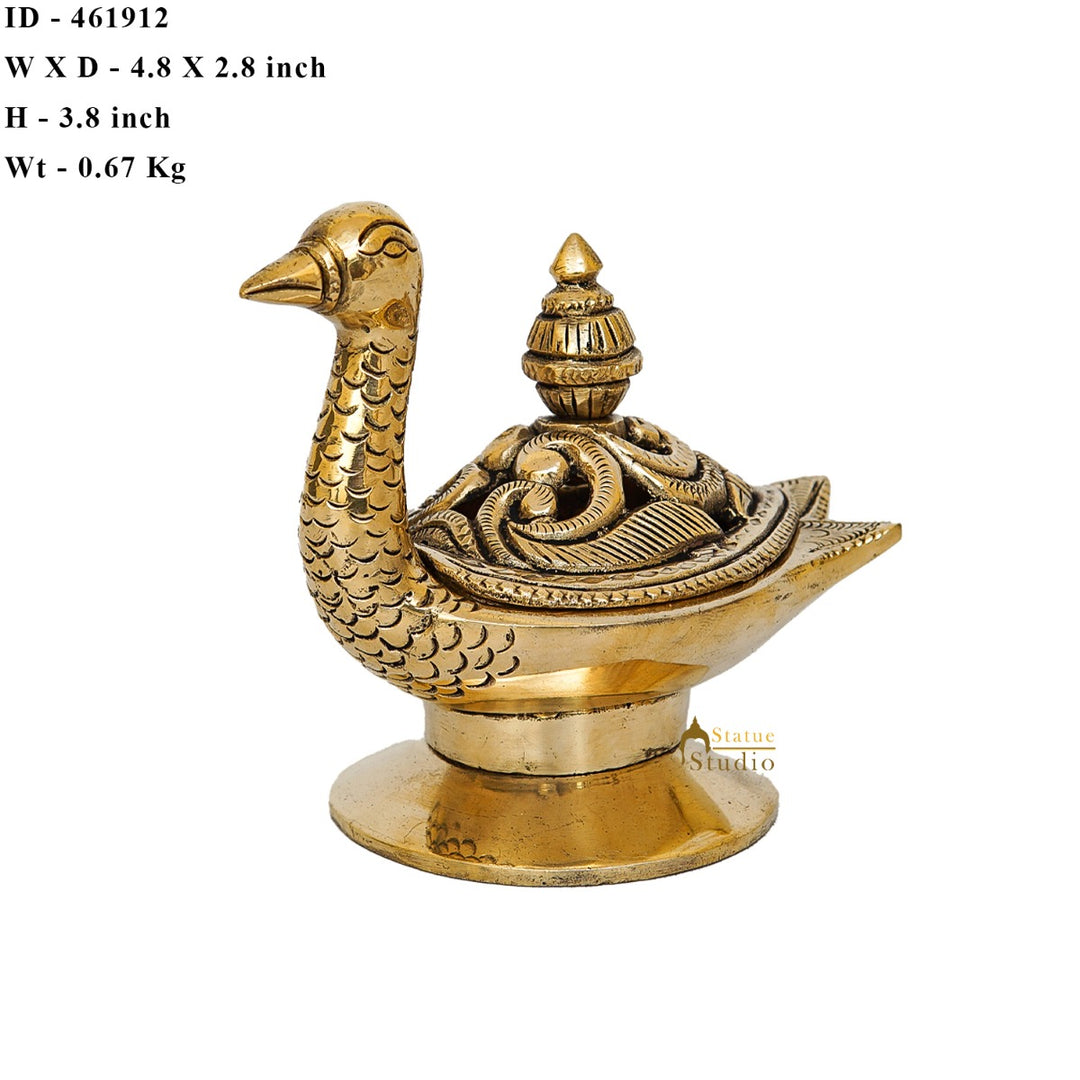 Brass Peacock Showpiece Home Office Table Décor 3.8"