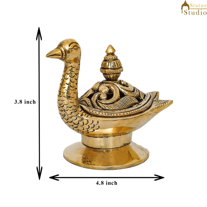 Brass Peacock Showpiece Home Office Table Décor 3.8"