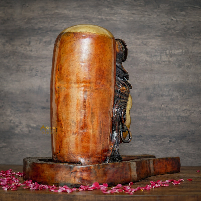 Brass Antique Large Size Shiv Ling Shiva Idol Pooja Temple Décor Statue 2 Feet