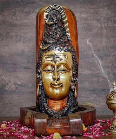 Brass Antique Large Size Shiv Ling Shiva Idol Pooja Temple Décor Statue 2 Feet