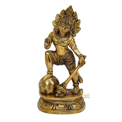 Fine Brass Standing Hanuman Idol Home Temple Pooja Décor Statue 6"