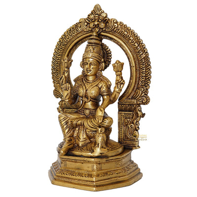 Brass Laxmi Statue With Frame Lakshmi Idol Home Diwali Décor Gift 7"