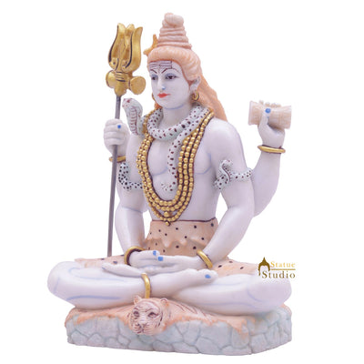 Marble Dust Shiva Idol Pooja Room Décor Gift Statue Showpiece 8"