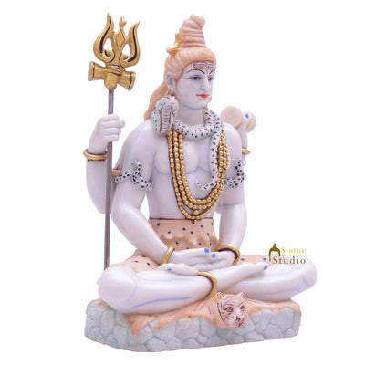Marble Dust Shiva Idol Pooja Room Décor Gift Statue Showpiece 8"