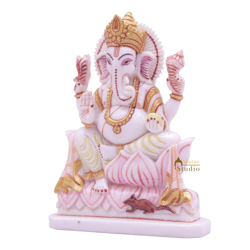 Marble Dust Ganesha Idol Pooja Room Décor Gift Ganpati Statue Showpiece 5"