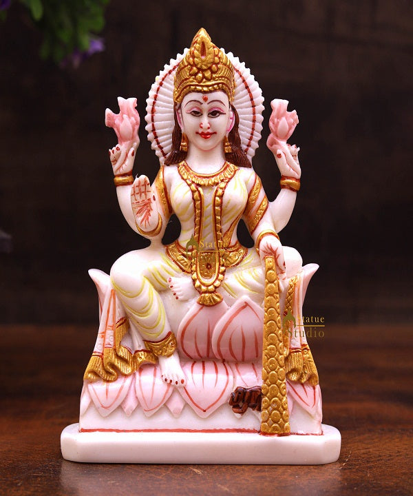Marble Dust Lakshmi Idol Pooja Room Décor Gift Laxmi Statue Showpiece 5"