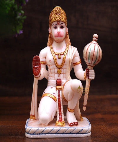 Marble Dust Hanuman Idol Home Pooja Room Décor Gift Statue 6"