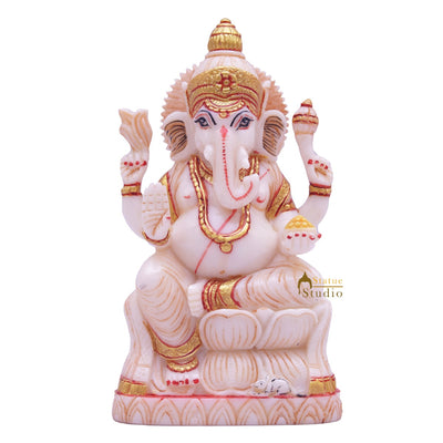 Marble Dust Ganesha Idol Pooja Room Décor Gift Ganpati Statue Showpiece 5"