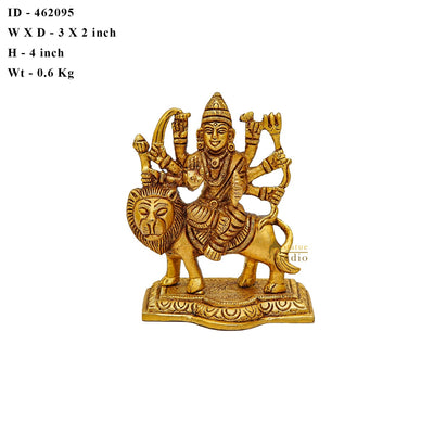 Brass Fine Mini Durga Idol For Home Temple Pooja Décor Gift 4"