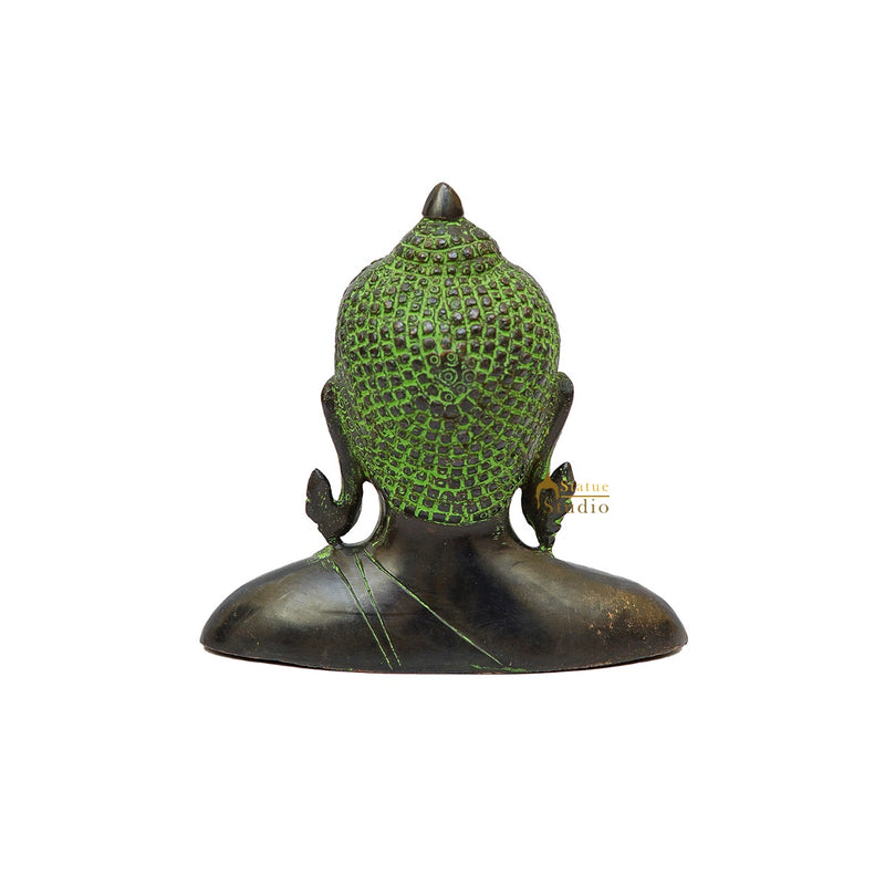 Brass Antique Buddha Bust Showpiece For Home Office Table Décor Statue