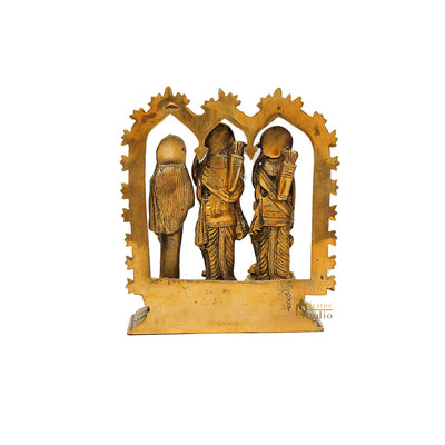 Brass Ram Darbar Family Idol Home Pooja Room Décor Showpiece Statue 8"