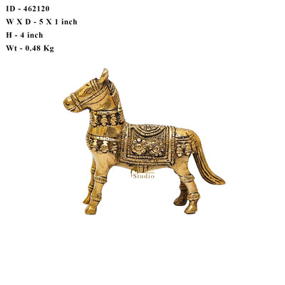 Brass Antique Mini Horse Showpieces For Home Office Table Décor Gift