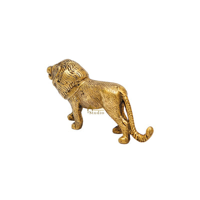 Brass Antique Mini Lion Showpieces For Home Office Table Décor Gift