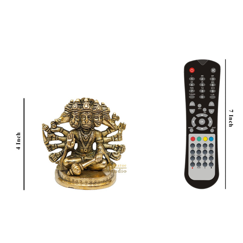 Brass Small Fine Panchmukhi Hanuman For Home Temple Pooja Décor Gift Idol