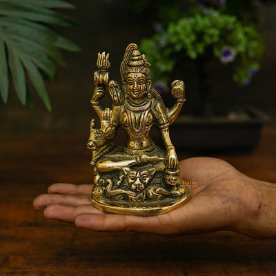 Brass Small Fine Shiva Idol For Pooja Home Décor Gift Statue