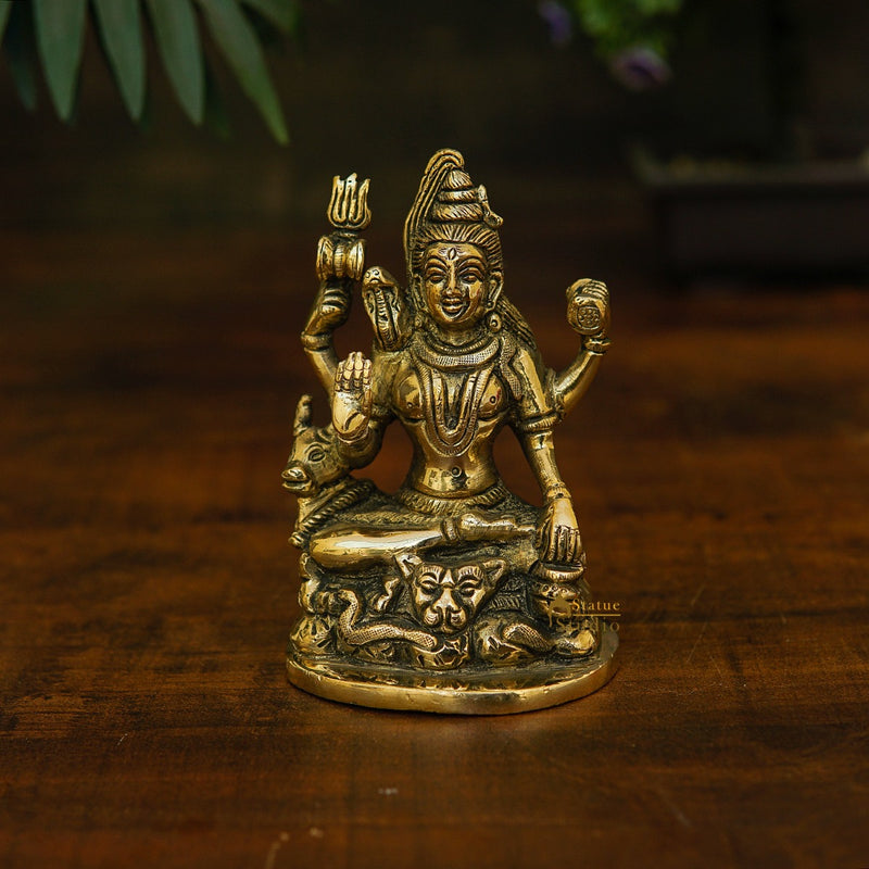 Brass Small Fine Shiva Idol For Pooja Home Décor Gift Statue