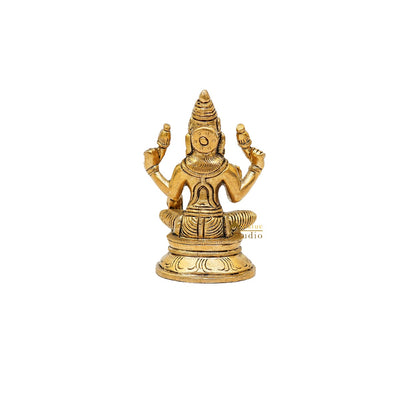 Brass Small Fine Lakshmi Idol For Pooja Décor Lucky Gift Laxmi Statue