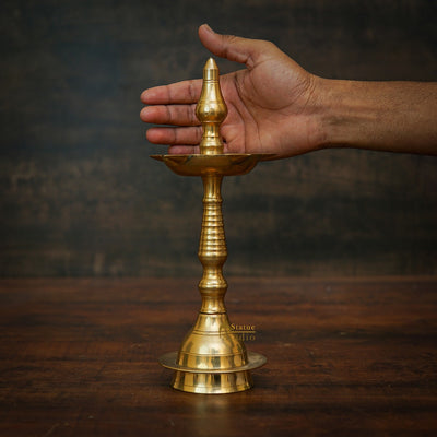 Brass Samay Diya For Home Temple Pooja Room Décor Diwali Gift 10"