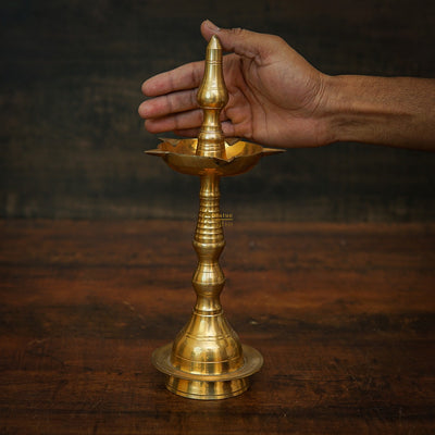 Brass Samay Diya Pair For Home Temple Pooja Room Décor Diwali Gift 11"