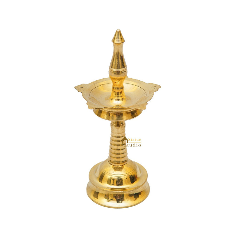 Brass Samay Diya For Home Temple Pooja Room Décor Diwali Gift 7"