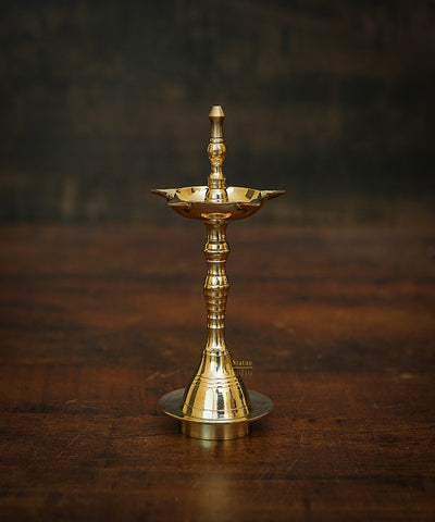Brass Fine Samay Diya For Home Temple Pooja Room Décor Diwali Gift 5"
