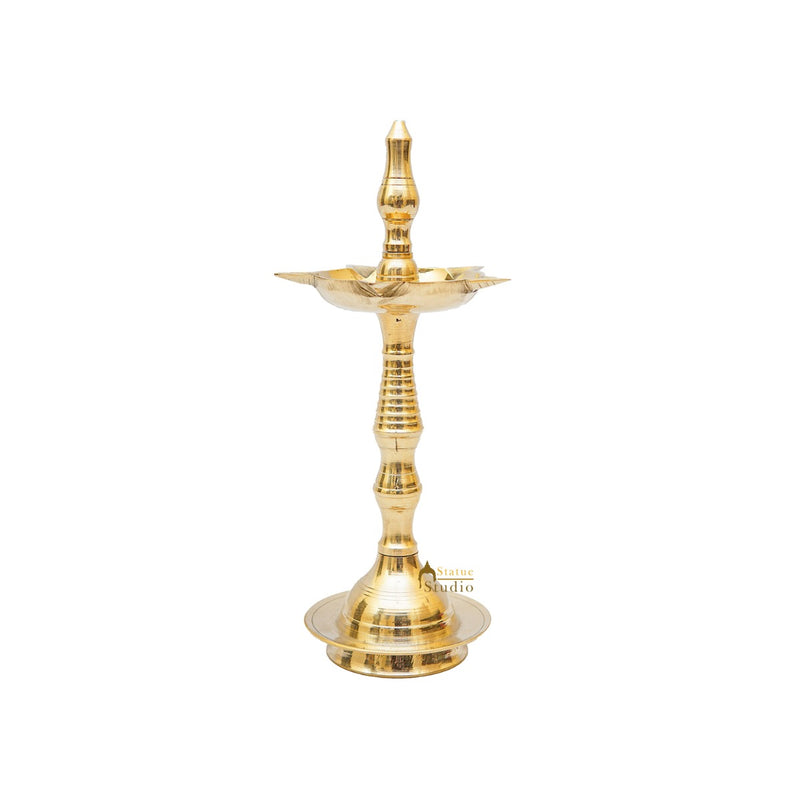 Brass Fine Samay Diya For Home Temple Pooja Room Décor Diwali Gift 6"