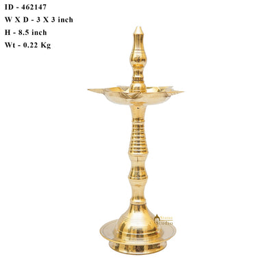 Brass Fine Samay Diya For Home Temple Pooja Room Décor Diwali Gift 8.5"